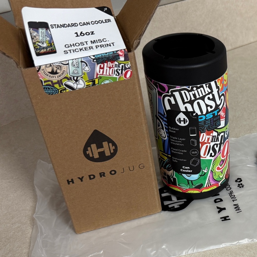 HydroJug Colorful Ghost Design Can Cooler
